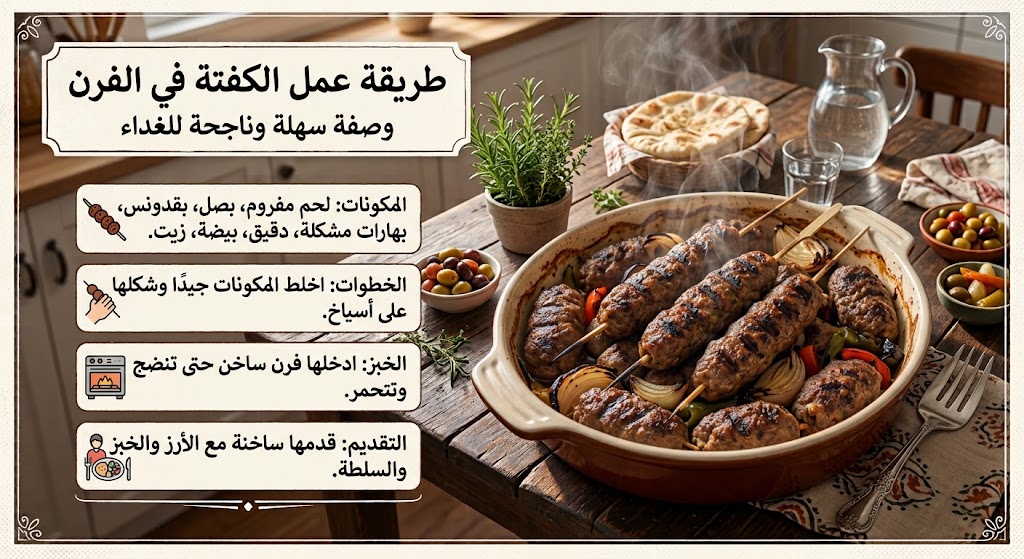 طريقة عمل الكفتة في الفرن.. وصفة سهلة وناجحة للغداء