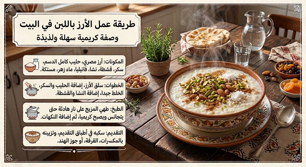 طريقة عمل الأرز باللبن